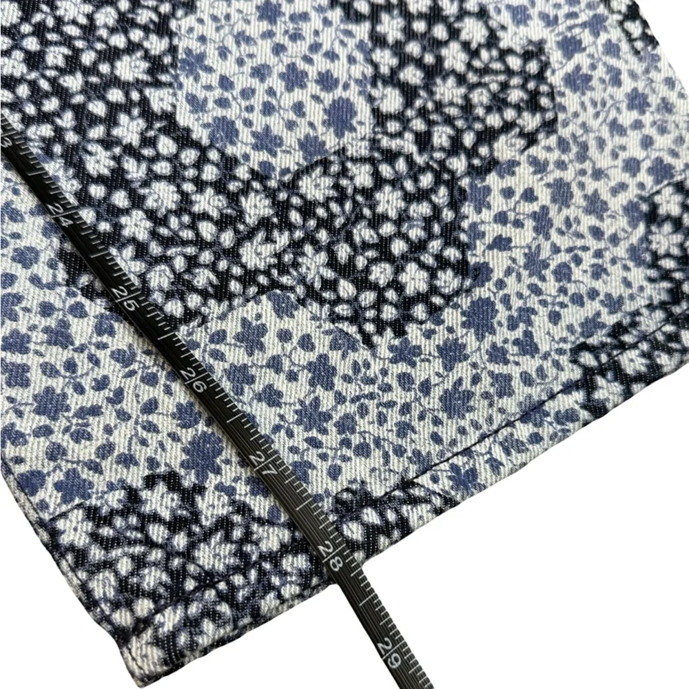 👖 Madewell Baggy Straight Jeans‎ Quilted Floral Indigo Women’s Size 29